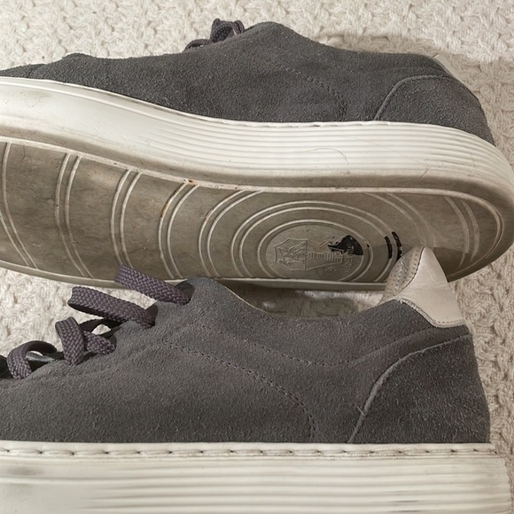 Brunello Cucinelli Gray Suede Lace Up Sneakers